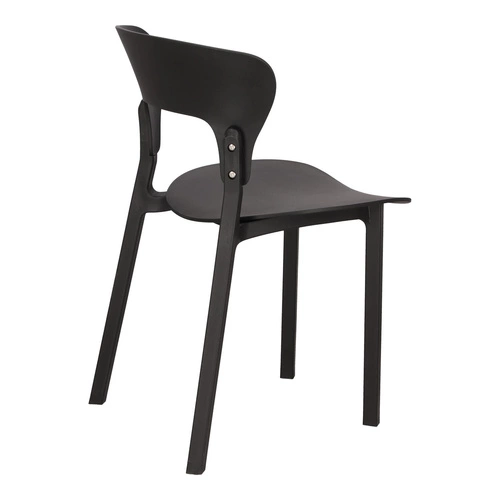 Krzesło Kabru czarne Intesi nowoczesne krzesło do jadalni i ogrodu z tworzywa łatwe w czyszczeniu