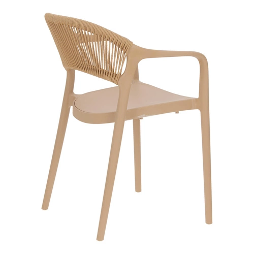 Krzesło Osma beżowe Intesi z polipropylenu boho sztaplowane łatwe czyszczenie