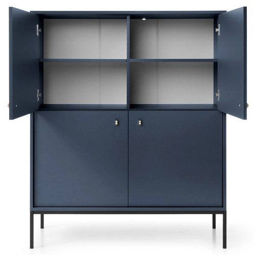 Komoda Evora wysoka granatowa na nóżkach nowoczesna do salonu i sypialni Intesi 104 cm