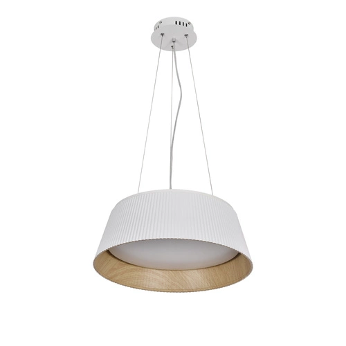 Lampa wisząca Umbria biało drewniana  1x24W LED klosz biały