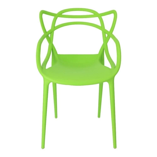 Krzesło Lexi zielone inspirowane Master chair do jadalni nowoczesne z tworzywa sztaplowane