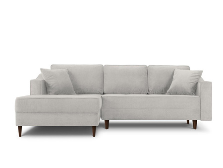Narożnik z funkcją spania Aria Light Grey Chenille lewostronny