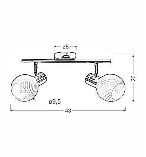 Nowoczesna lampa sufitowa Turno 2-punktowa szklana chrom do salonu i kuchni
