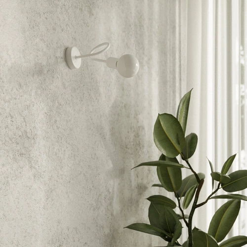 Kinkiet ścienny LOOP biały nowoczesny stalowy do salonu i sypialni SOLLUX LIGHTING