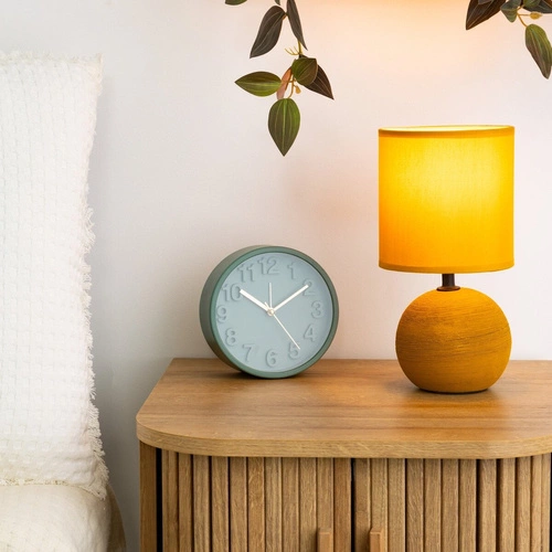 Lampka nocna Timeo nowoczesna żółta ceramiczna z abażurem do sypialni Atmosphera 24,5 cm