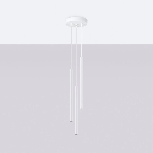 Nowoczesna biała lampa wisząca ARCHE 3P regulowana do salonu i nad stół 3-punktowa