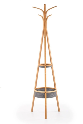 Wieszak stojący Foyer naturalny bambusowy do przedpokoju skandynawski Intesi 177 cm