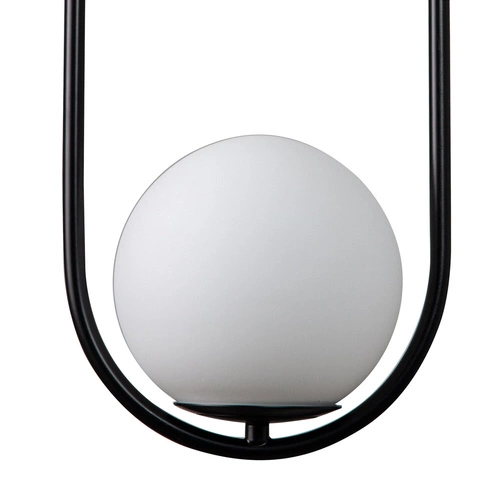 Nowoczesna lampa wisząca COSTA DUO czarna 50 cm do kuchni i jadalni szklana