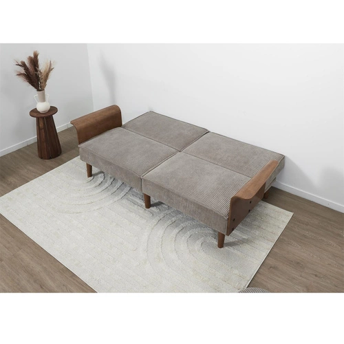 Sofa rozkładana Scott szara sztruksowa 3 osobowa z regulowanym oparciem do salonu Intesi