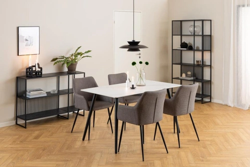 Regał na książki do salonu Strington niski czarny metalowy loftowy 120 cm Actona