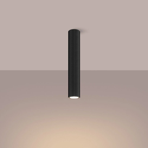 Plafon sufitowy KARBON 40 czarny nowoczesny do salonu i sypialni aluminium SOLLUX