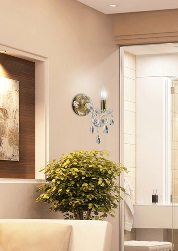 Kinkiet ścienny glamour Maria Teresa złoty do salonu i sypialni dekoracyjny CANDELLUX