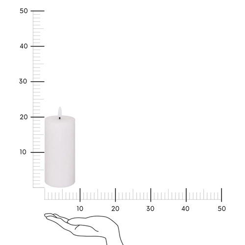 Świeca LED dekoracyjna Molia Atmosphera biała 18 cm z ciepłym światłem do salonu