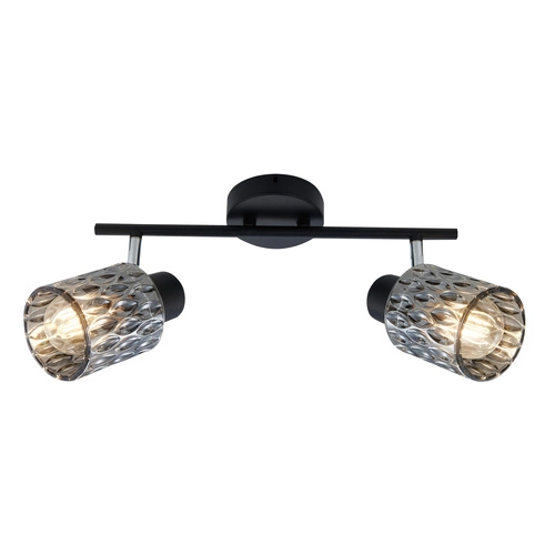 Lampa sufitowa Bill listwa czarny 2x40W  E27 klosz dymiony