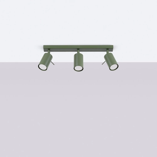 Plafon sufitowy RING 3L nowoczesny oliwkowy do salonu i sypialni ruchomy SOLLUX