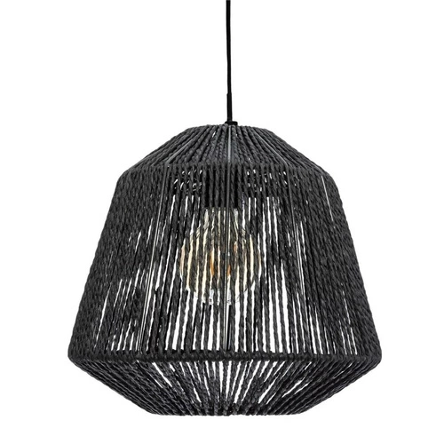 Lampa wisząca Jily boho czarna rattanowa regulowana do salonu nad stół 29 cm Atmosphera