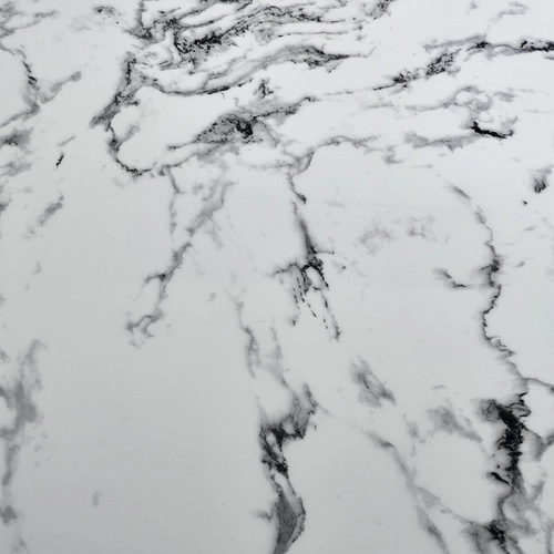 Stół do jadalni Roxas nowoczesny biały marmur na czarnych nogach 160x90 cm Atmosphera