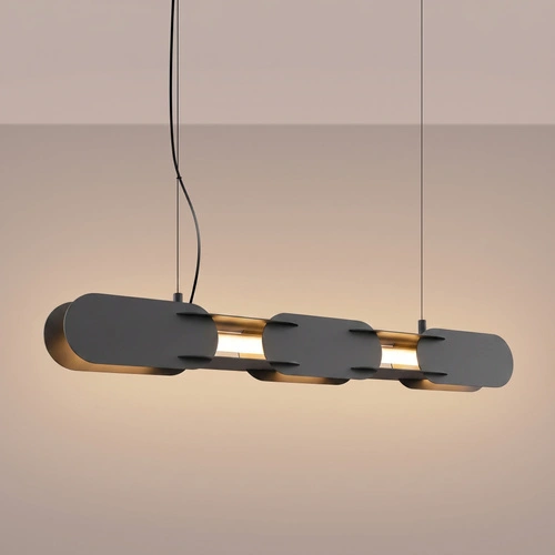 Lampa wisząca LED CHAIN 91 czarna nowoczesna do salonu nad stół
