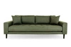 Sofa trzyosobowa Lido Intesi skandynawska zielona tapicerowana z podłokietnikami do salonu