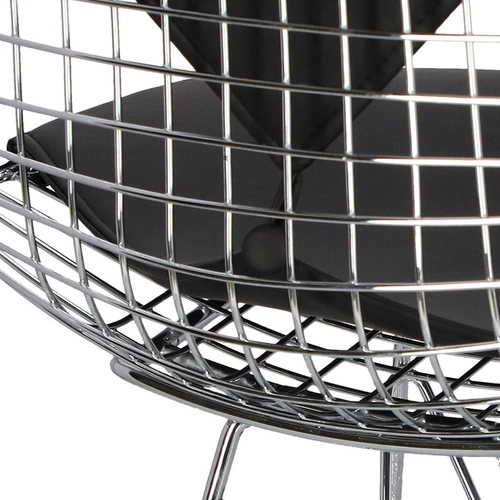 Krzesło nowoczesne metalowe Net Double czarne do jadalni z poduszką D2.DESIGN