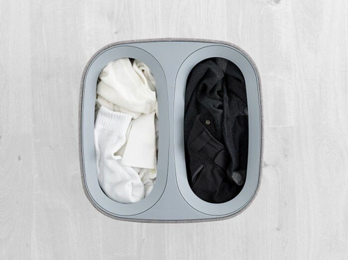 Joseph Joseph Tota nowoczesny kosz na pranie 60l dwukomorowy do łazienki szary