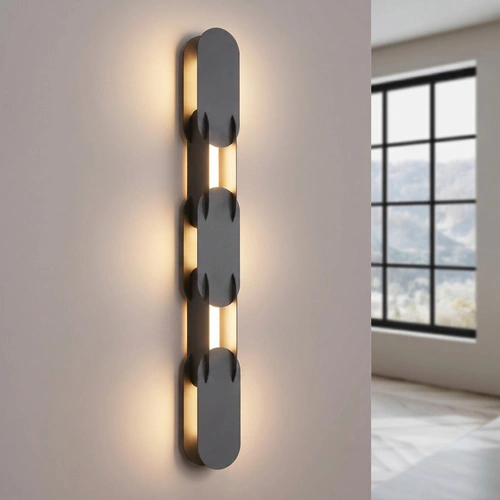 Kinkiet ścienny CHAIN 91 czarny LED nowoczesny do salonu