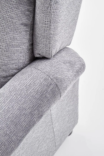 Fotel rozkładany Nagu masujący welurowy do salonu szary jasny Intesi nowoczesny relax