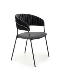 Krzesło welurowe Black Glam Intesi czarne nowoczesne do jadalni i salonu glamour