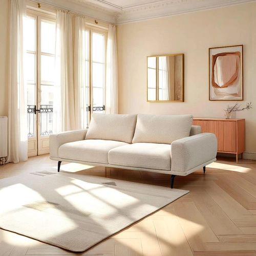 Sofa rozkładana Salmi 3 osobowa z funkcją spania beżowa skandynawska do salonu