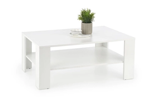 Stolik kawowy Tastur biały prostokątny z półką nowoczesny do salonu 110x65 cm Intesi