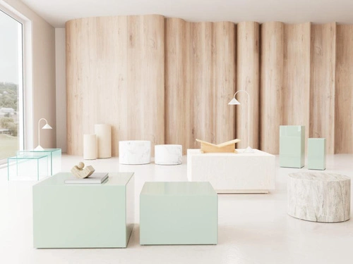 Actona Dice zestaw 2 stolików kawowych szklanych kwadratowych nowoczesny