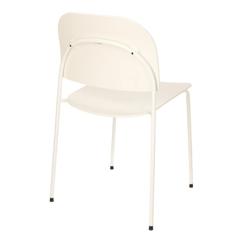 Krzesło Ravio nowoczesne z tworzywa biało‑kremowe do jadalni i kuchni
