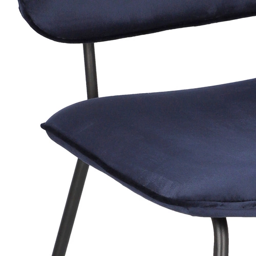 Krzesło tapicerowane Adele Intesi welurowe granatowe na płozach nowoczesne do jadalni