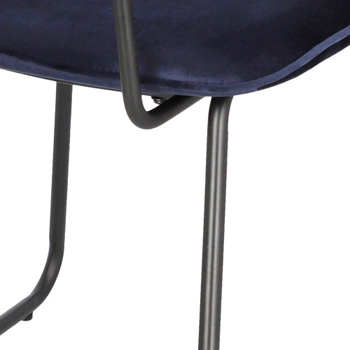 Krzesło tapicerowane Adele Intesi welurowe granatowe na płozach nowoczesne do jadalni