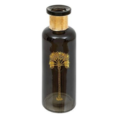 Atmosphera Tropical Boudoir szklany czarno-złoty wazon dekoracyjny do salonu 22 cm