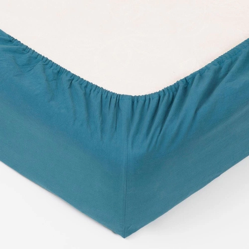 Prześcieradło bawełniane z gumką 140x190 cm Atmosphera turkusowe do sypialni