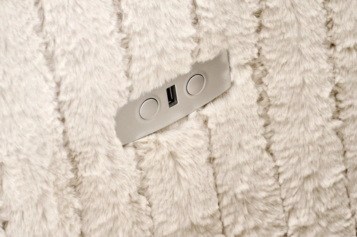 Fotel wypoczynkowy rozkładany Bun Intesi beżowy do salonu z funkcją kołyski