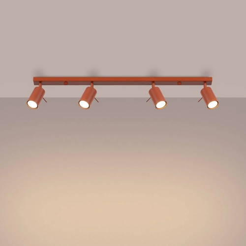 Plafon sufitowy RING 4L czerwony nowoczesny metalowy ruchomy do salonu i sypialni SOLLUX