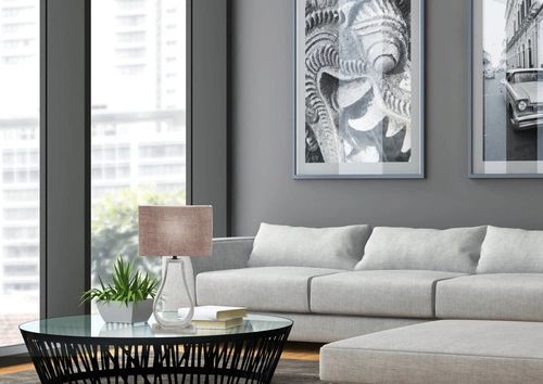 Lampka nocna Femo nowoczesna beżowa z abażurem do sypialni i salonu CANDELLUX 39,5 cm