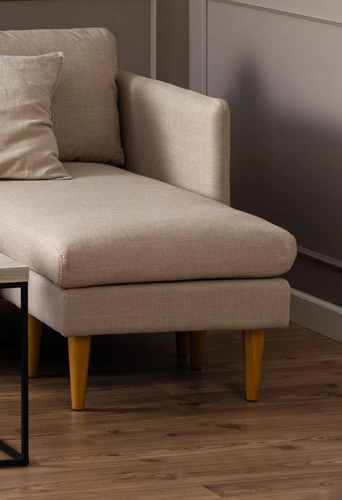 Narożnik Milly beżowy nowoczesny skandynawski z odwracalnym szezlongiem do salonu