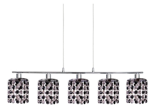 Lampa wisząca Royal 5x40W G9  chrom+kryształki czarne