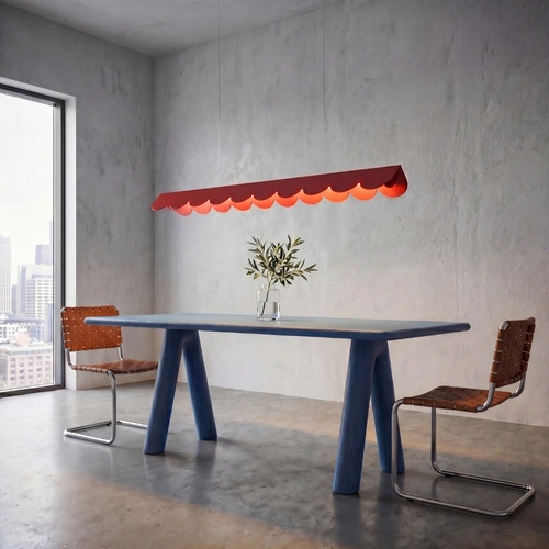 Lampa wisząca BISCUIT LED czerwona regulowana nad wyspę 98,5 cm