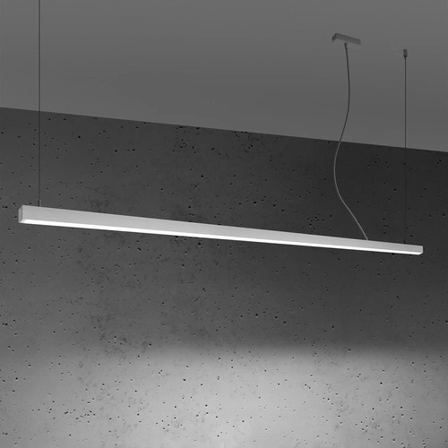 Minimalistyczna lampa wisząca LED PINNE 200 biała nad stół do jadalni lub biura 200 cm