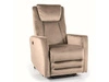 Fotel rozkładany do salonu Doni beżowy Intesi z funkcją relax, USB, tapicerowany tkaniną