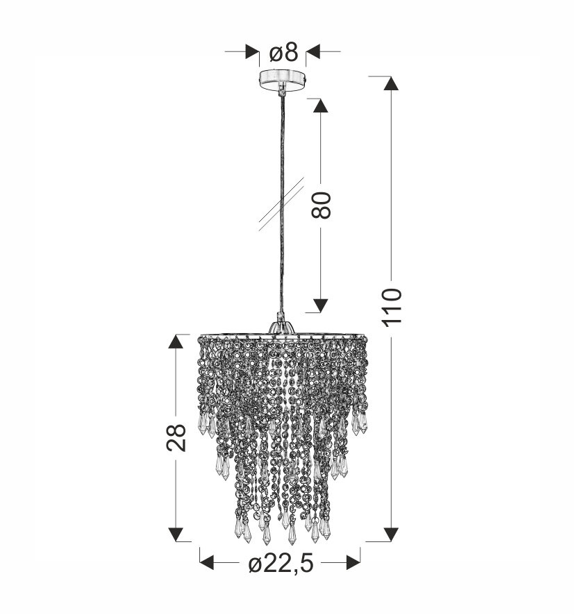 Lampa wisząca Rina chromowy 1x60W E27
