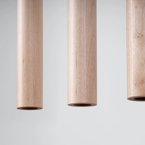 Lampa wisząca Pastelo 5L nowoczesna drewniana do salonu i jadalni naturalny kolor