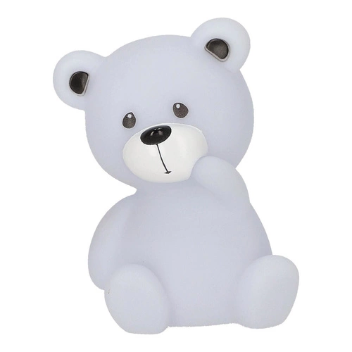 Lampka nocna Teddy Bear szara Atmosphera nowoczesna na baterie do pokoju dziecka 14 cm