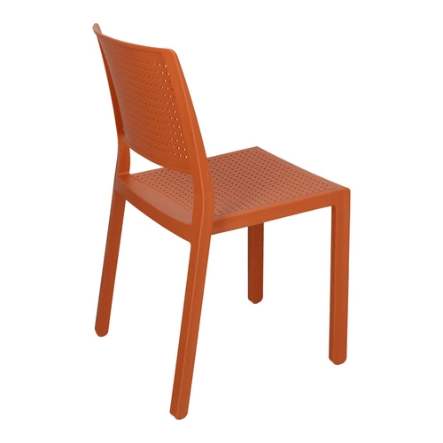 Krzesło ogrodowe Emi pomarańczowe z tworzywa sztaplowane nowoczesne SCAB Design łatwe czyszczenie