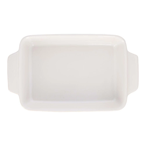 Ceramiczne naczynie do zapiekania z rączkami Intesi Mazzoni 31cm białe prostokątne do lasagne