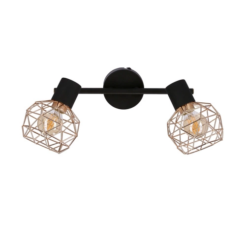 Lampa sufitowa Acrobat listwa 2x40W E14  czarny klosz złoty